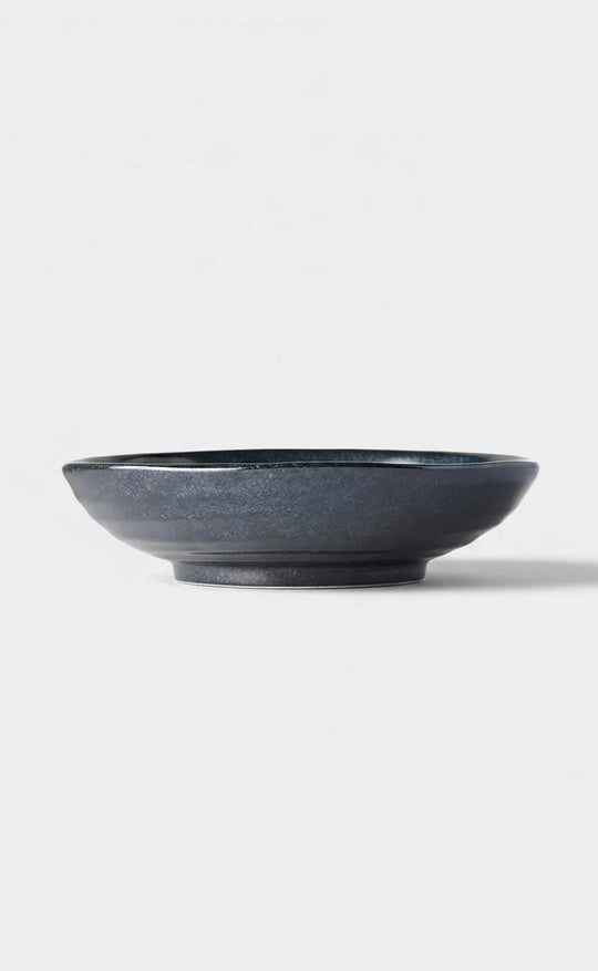 Matte Black Shallow Bowl