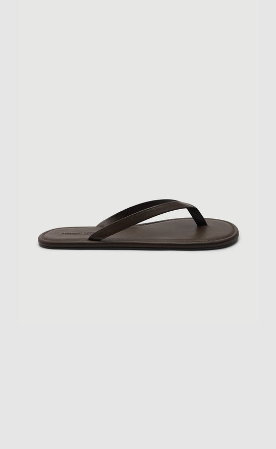 Alina Leather Thong Walnut