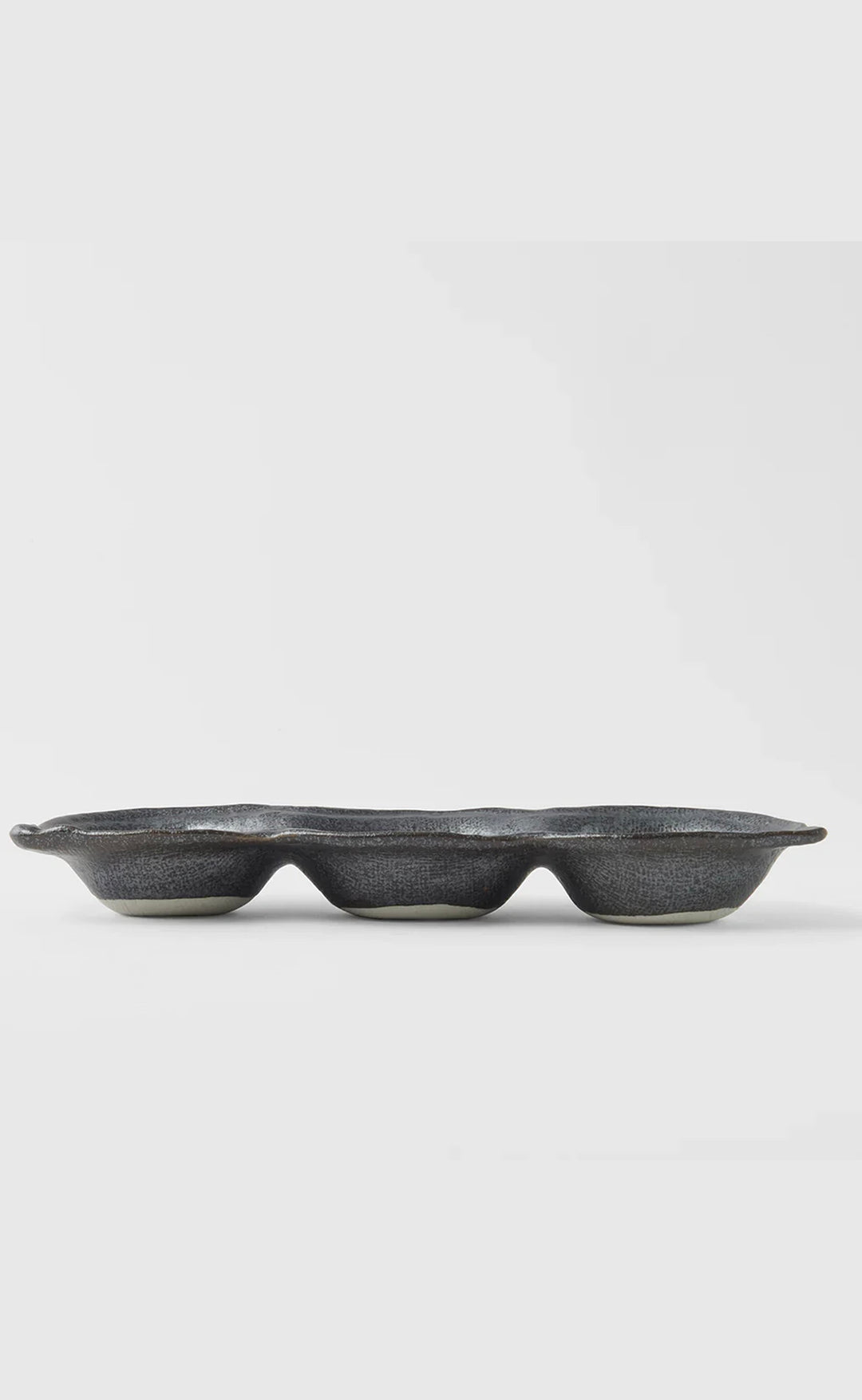 Black Triple Pod Sauce Dish