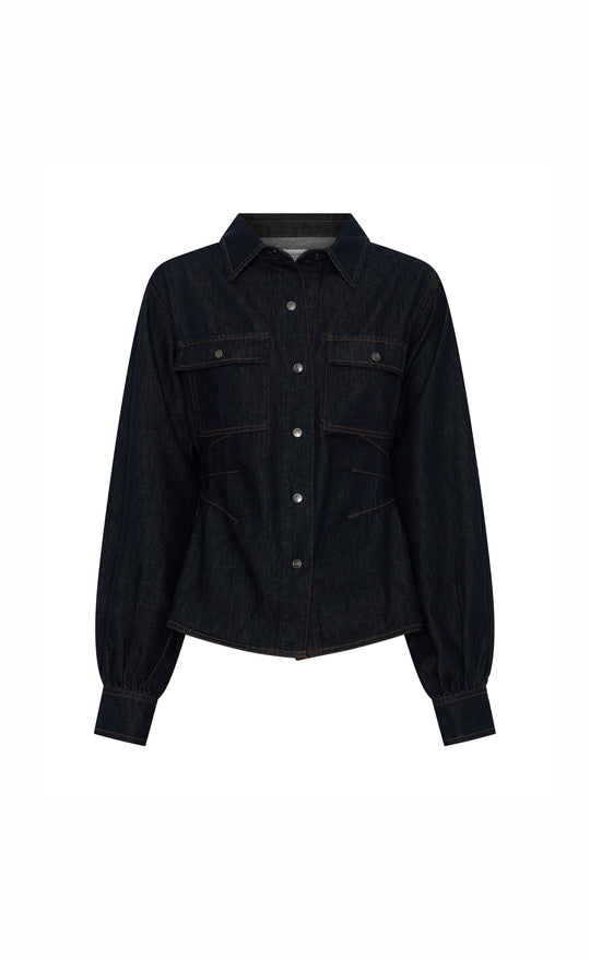 Josie Fitted Denim Shirt Raw Indigo