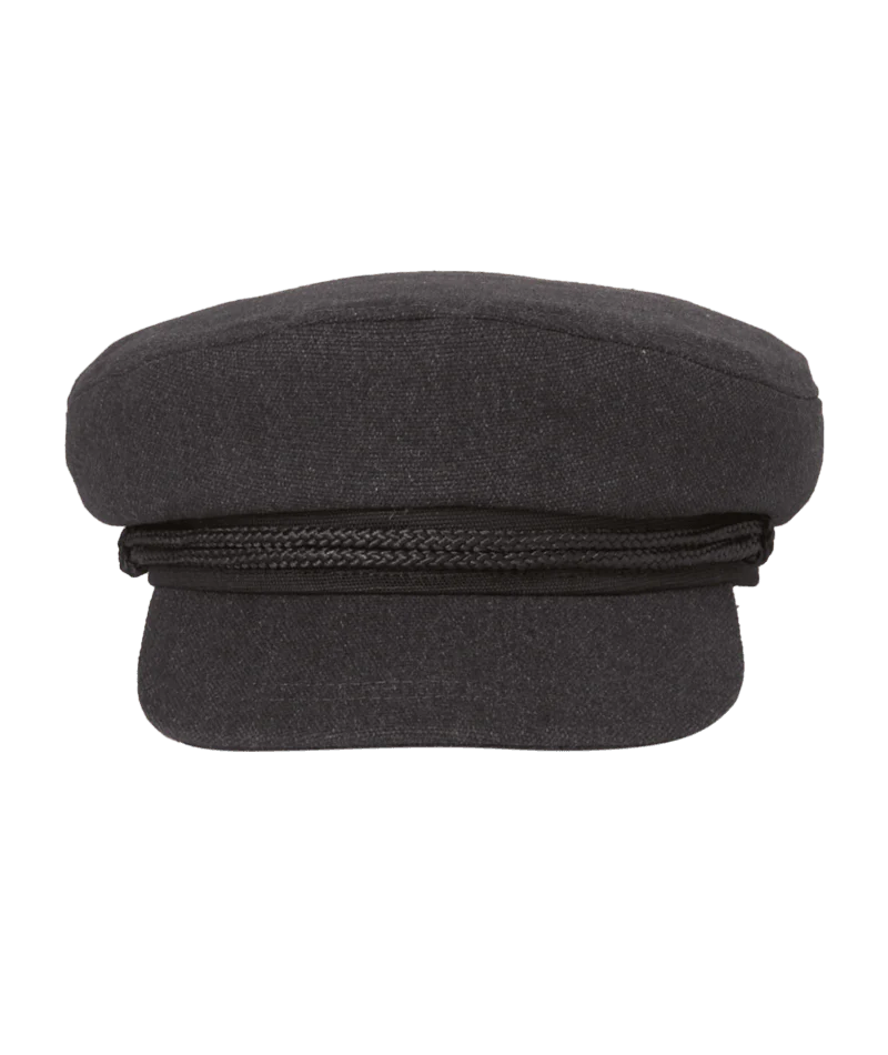 Mens Fisherman Cap Anchor - Charcoal