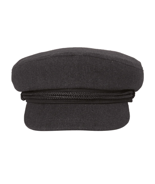 Mens Fisherman Cap Anchor - Charcoal