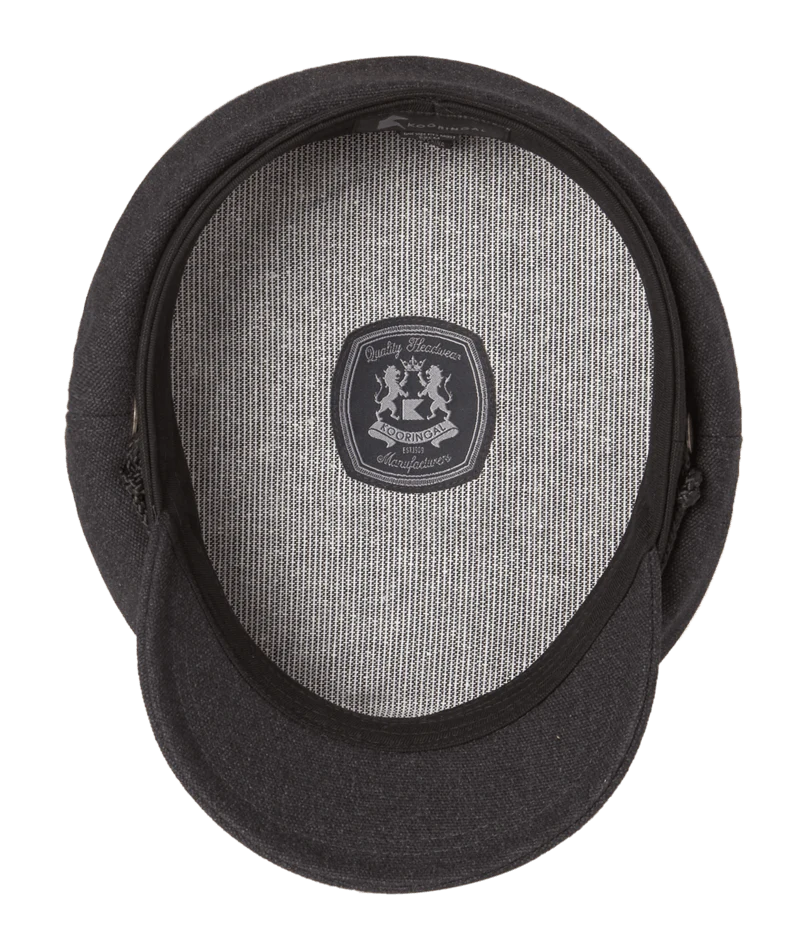 Mens Fisherman Cap Anchor - Charcoal
