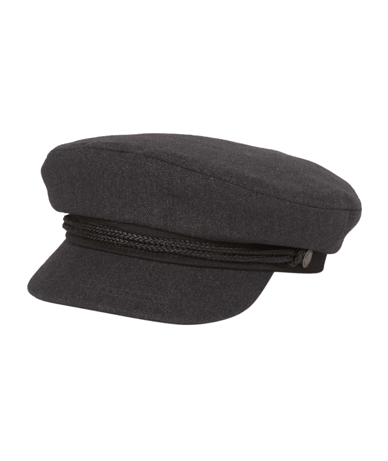 Mens Fisherman Cap Anchor - Charcoal