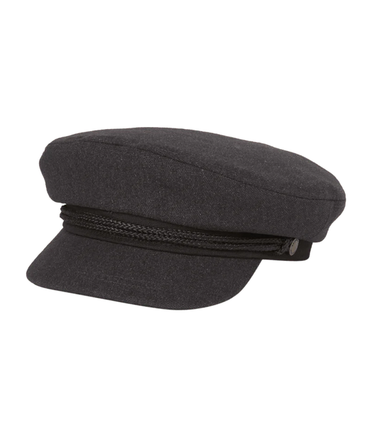 Mens Fisherman Cap Anchor - Charcoal
