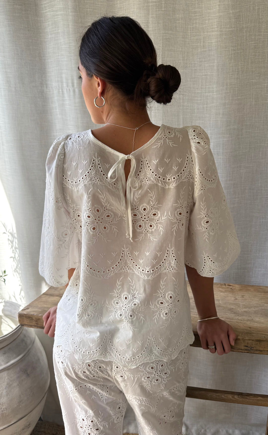 Florence Top White Anglaise