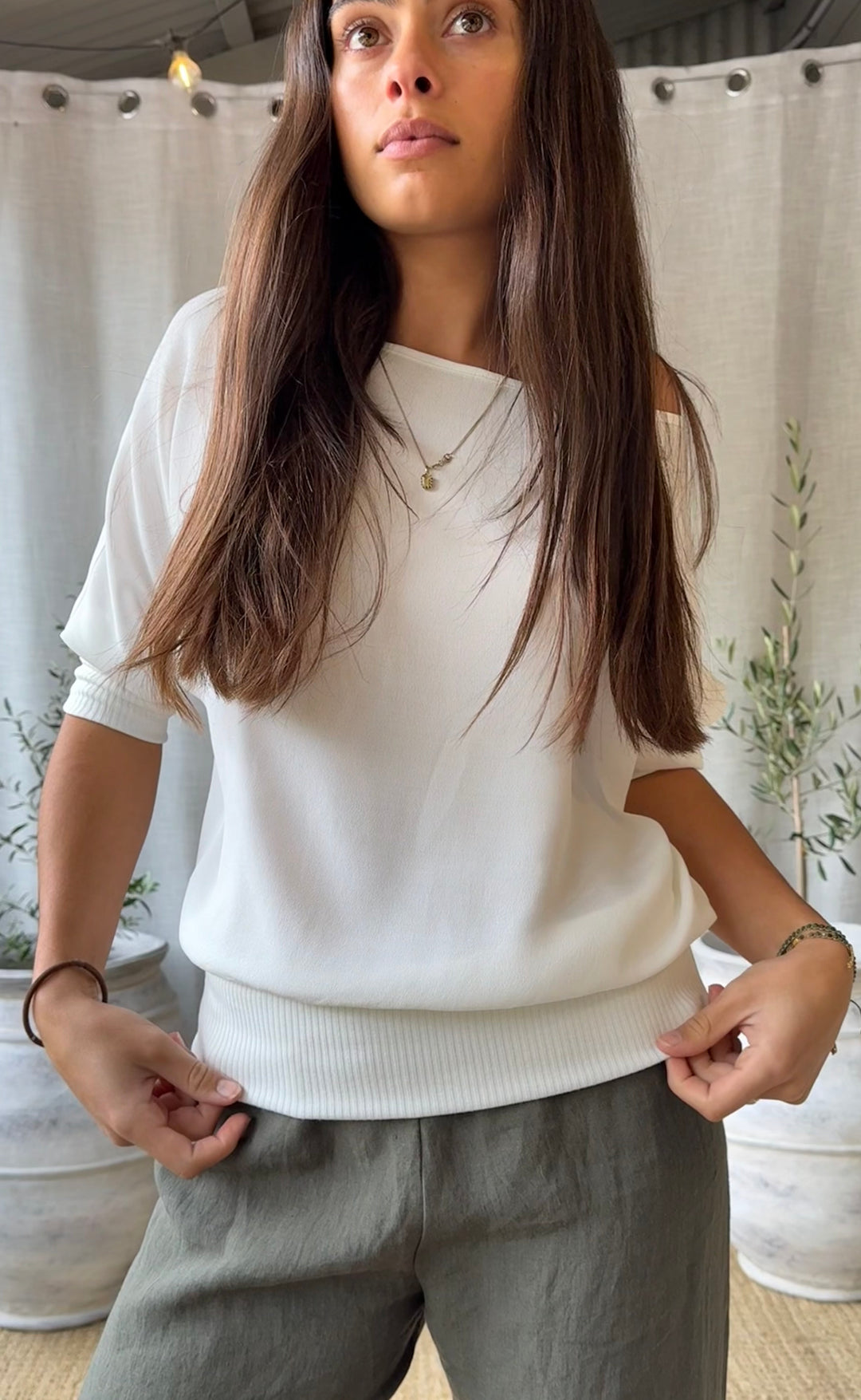 Talitha Top Ivory Crepe