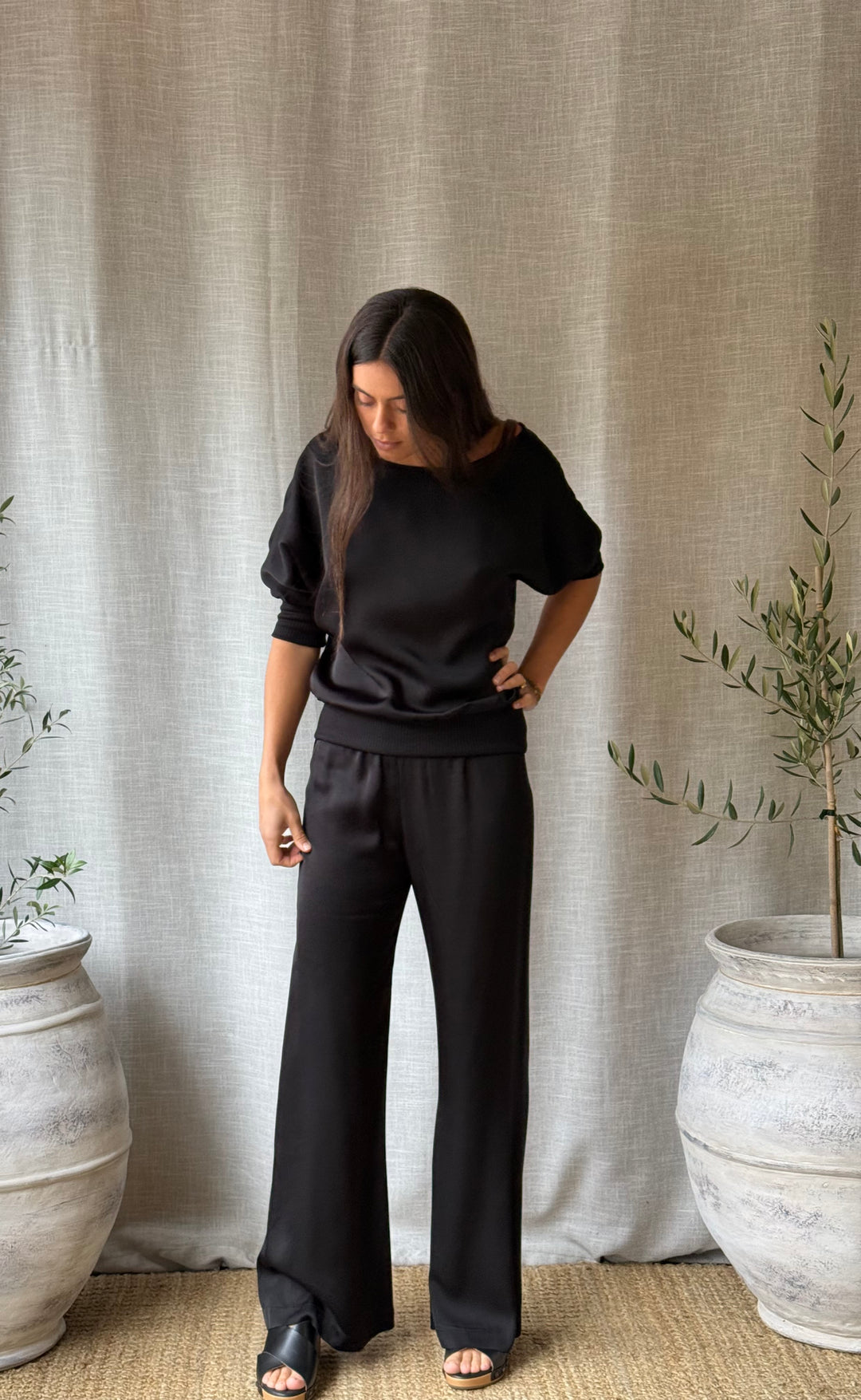 Talitha Top Black Satin