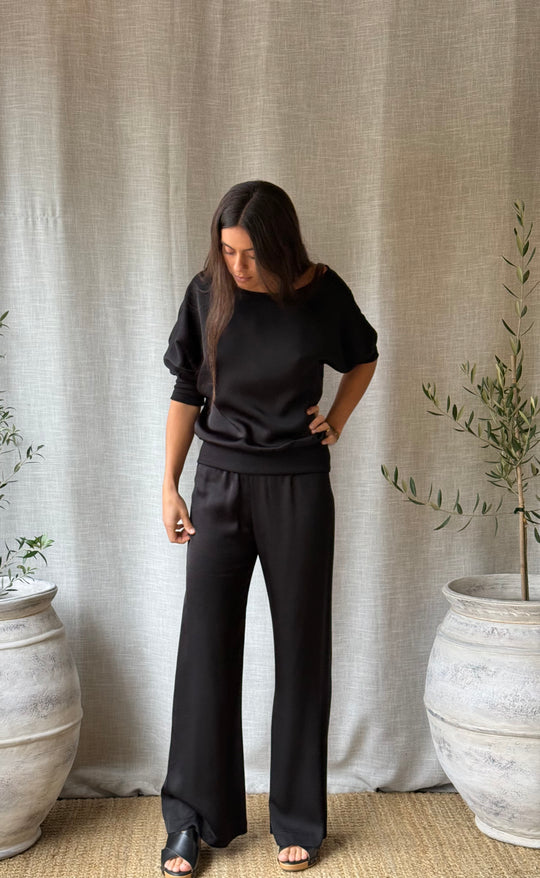 Smokin Pant Black Satin