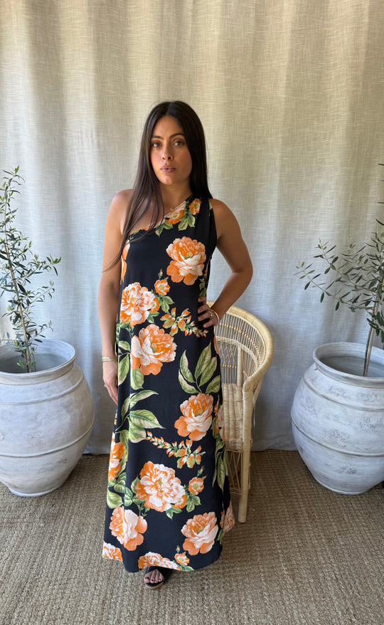 Athena Maxi Dress Botanica Noir