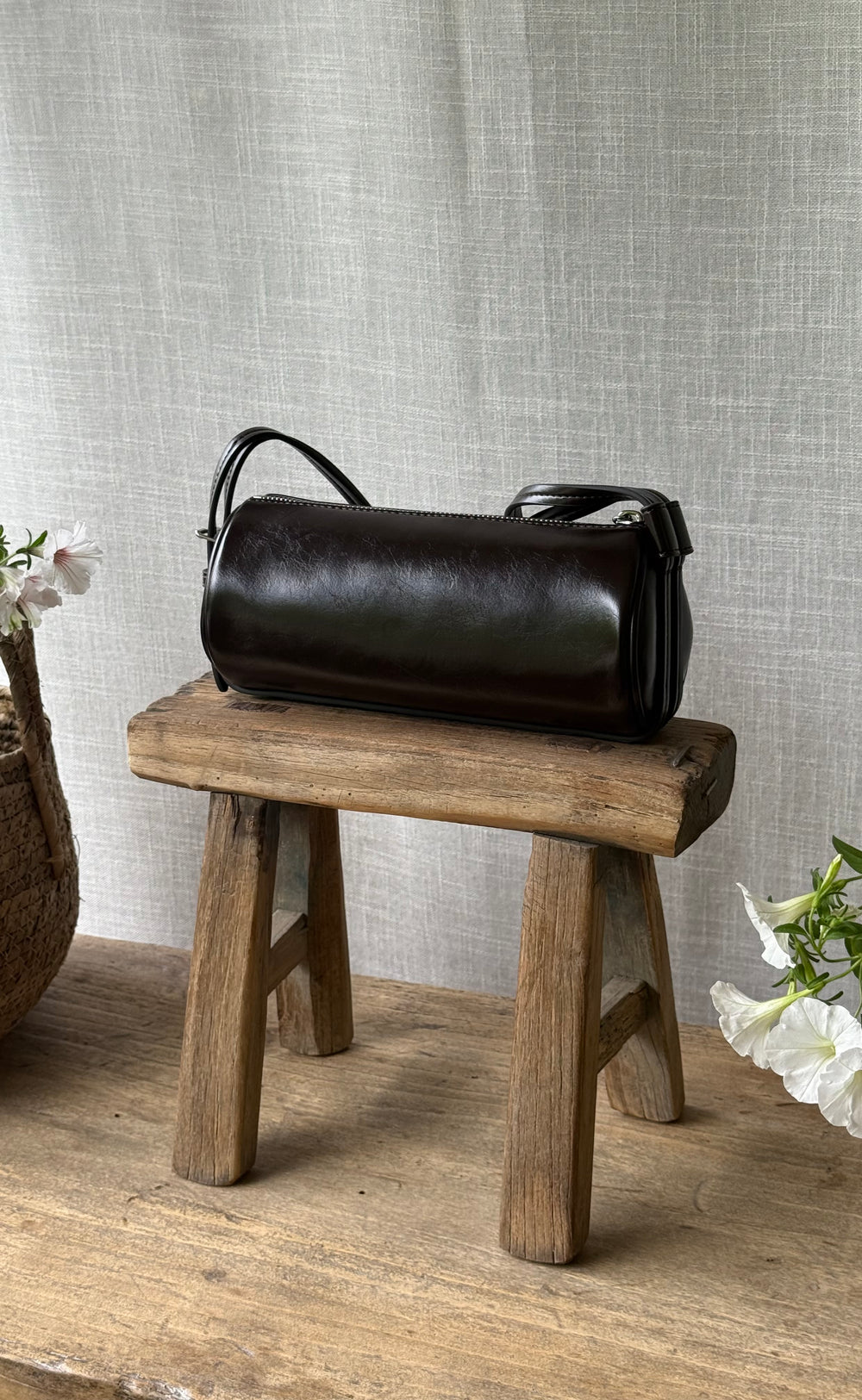Brooke Mini Barrel Bag Burnt Coffee