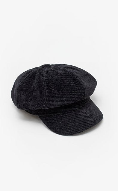 Newsboy Cap - Black Cord