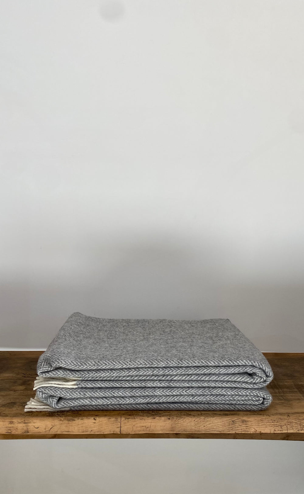 NZ Wool Throw Grey Herringbone