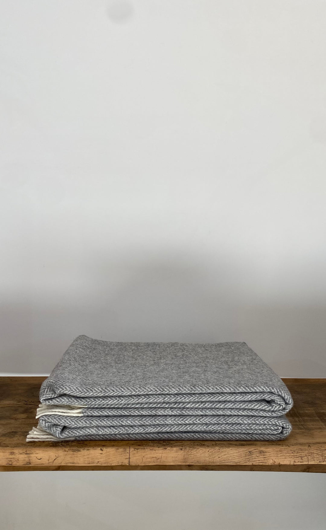 NZ Wool Throw Grey Herringbone