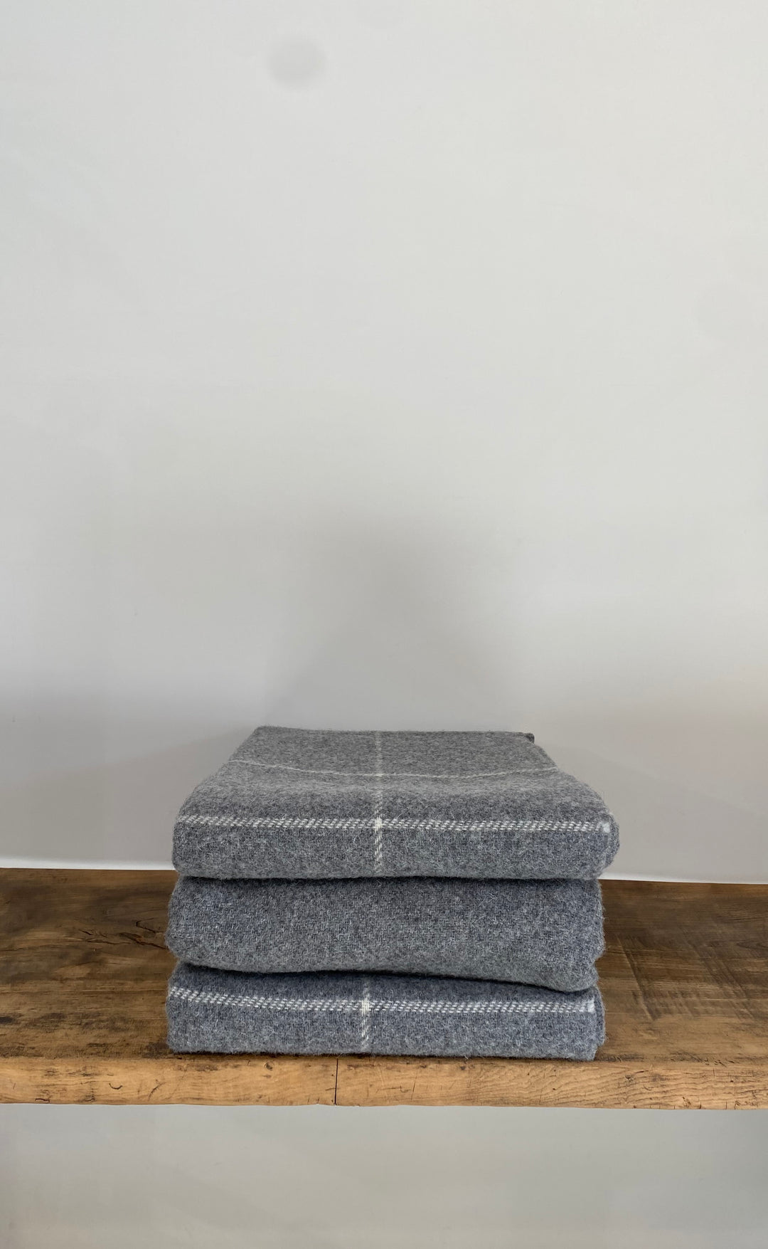 NZ Wool Throw Grey Squares