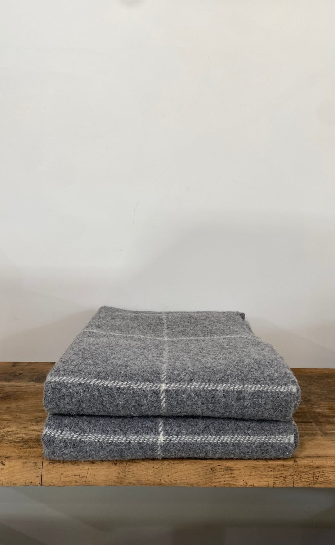 NZ Wool Throw Grey Squares