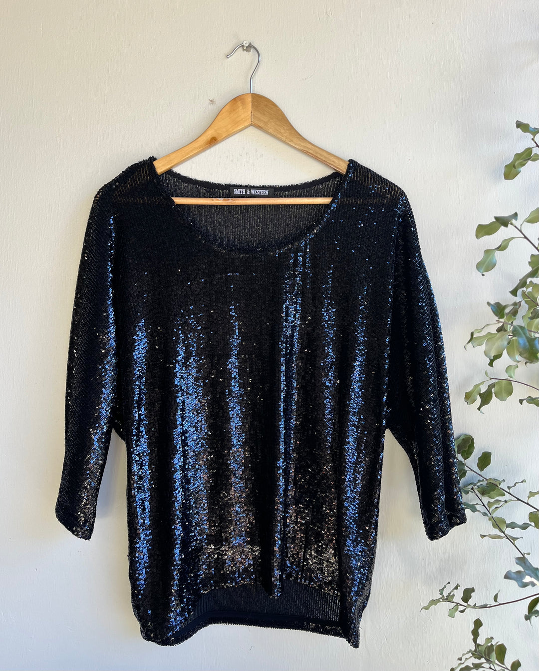 Galaxy Top Black Sequin