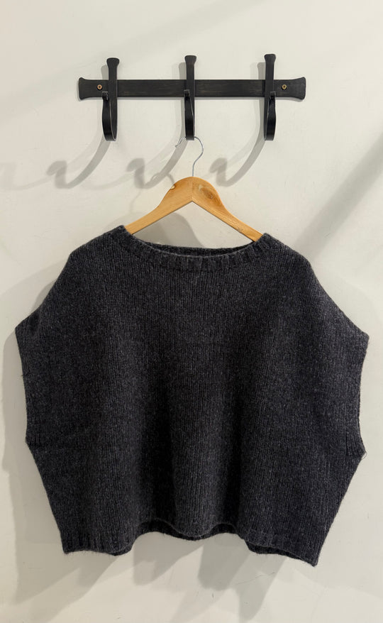 Luxe Alpaca-Merino Wool Vest Charcoal