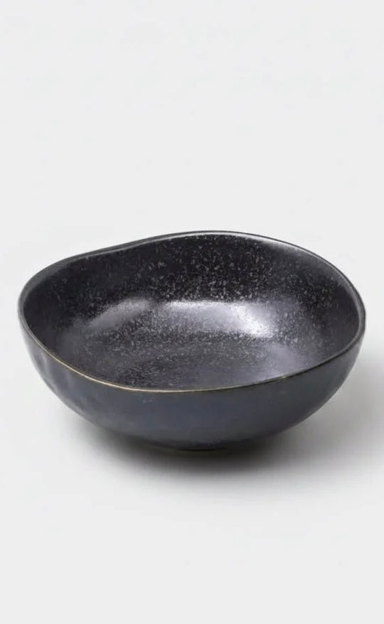Matte Black Large Uneven Bowl