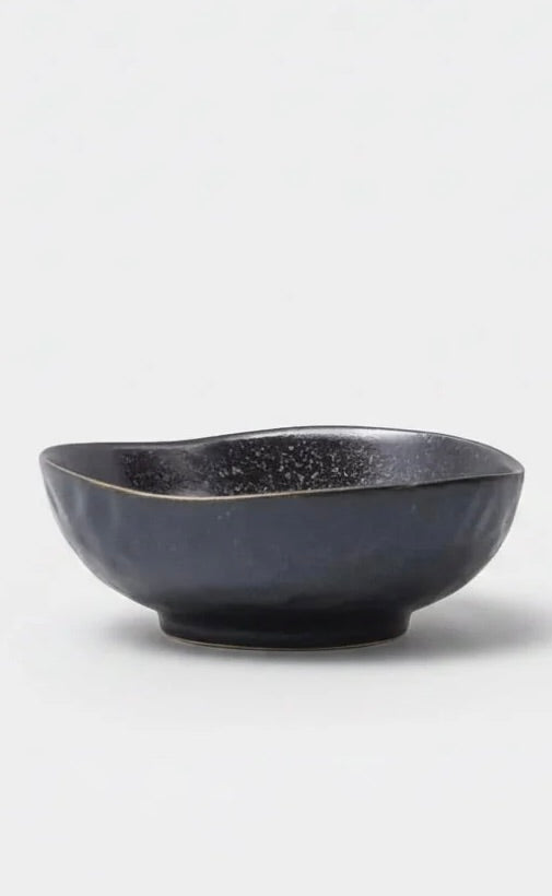 Matte Black Large Uneven Bowl