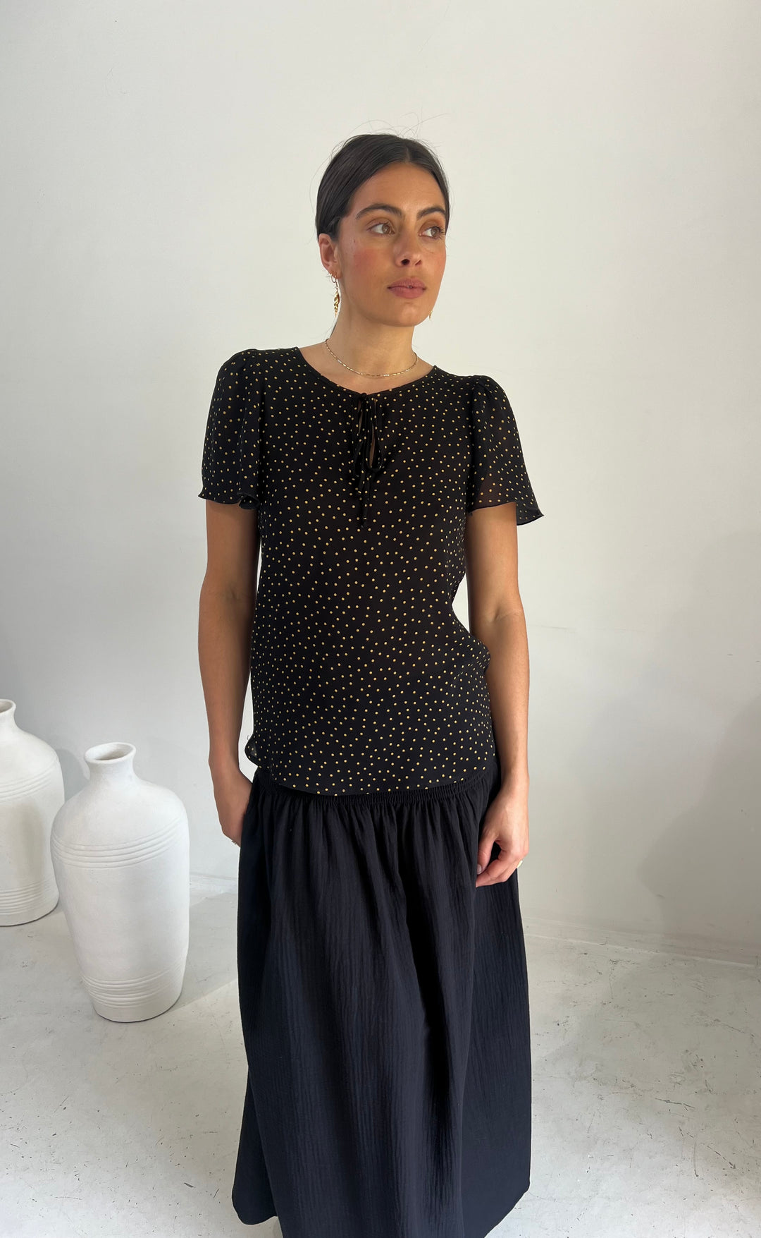 Cara Top S/S Yellow Spot