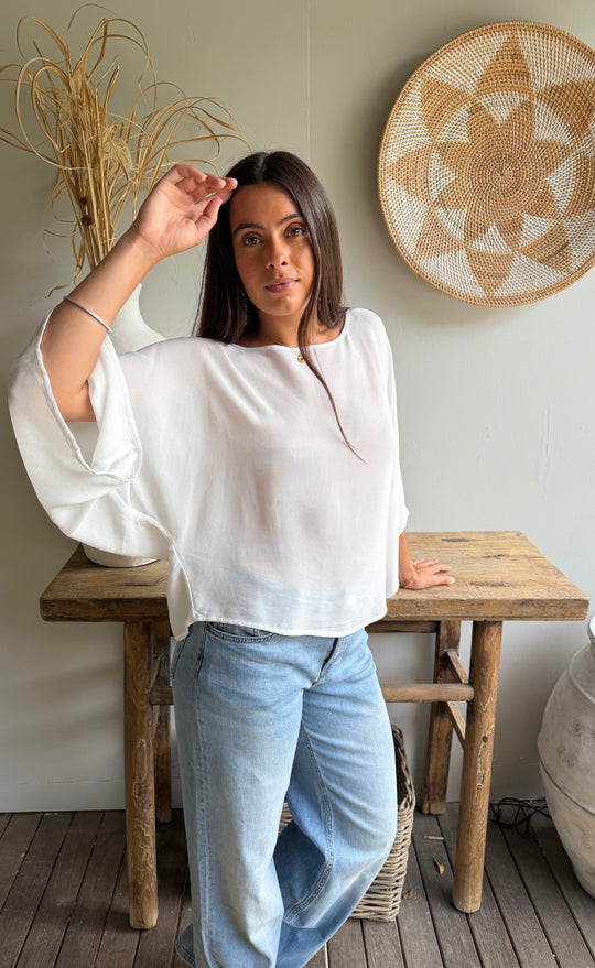 Senna Top Ivory Sheer