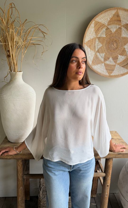 Senna Top Ivory Sheer