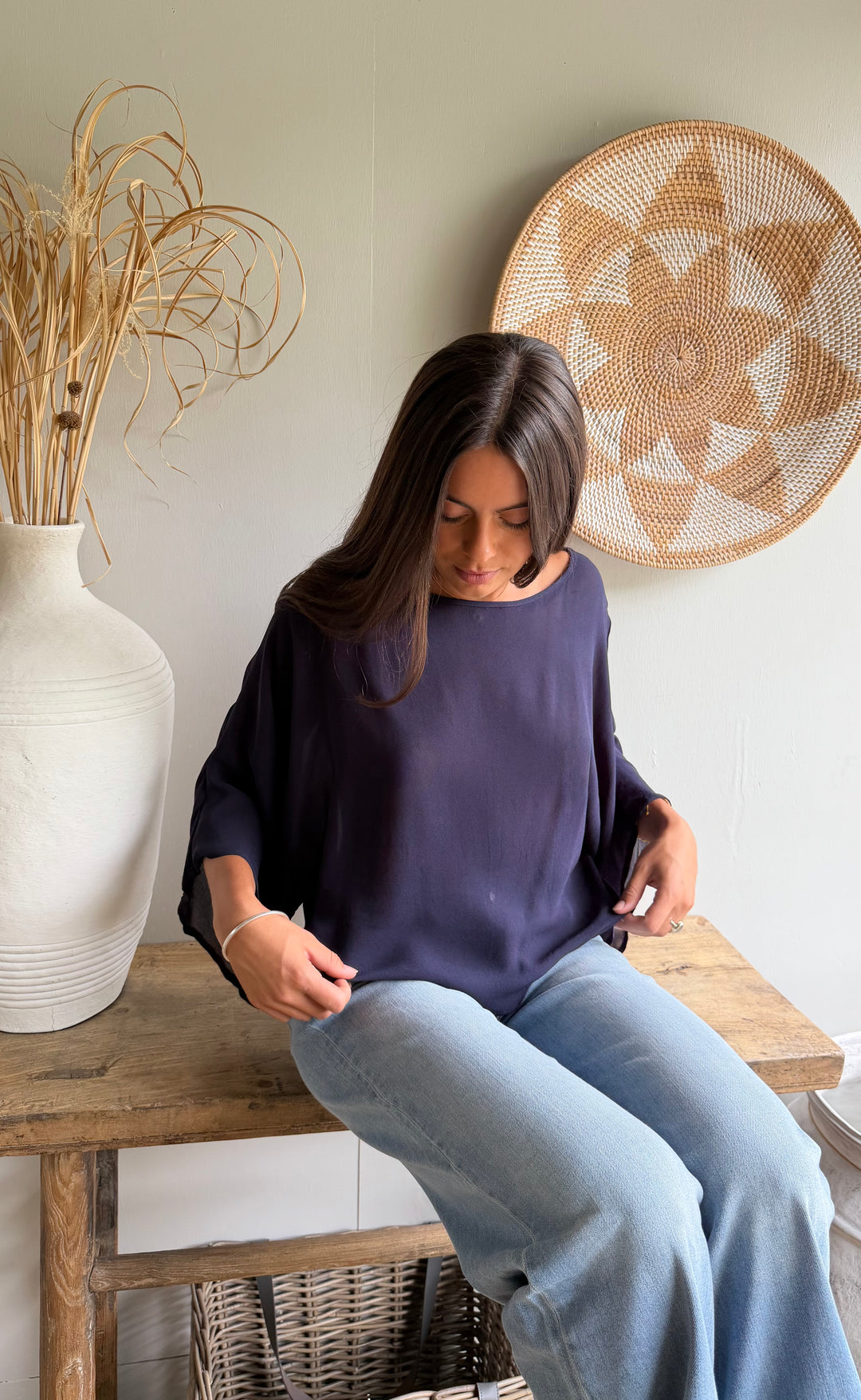 Senna Top Navy Sheer