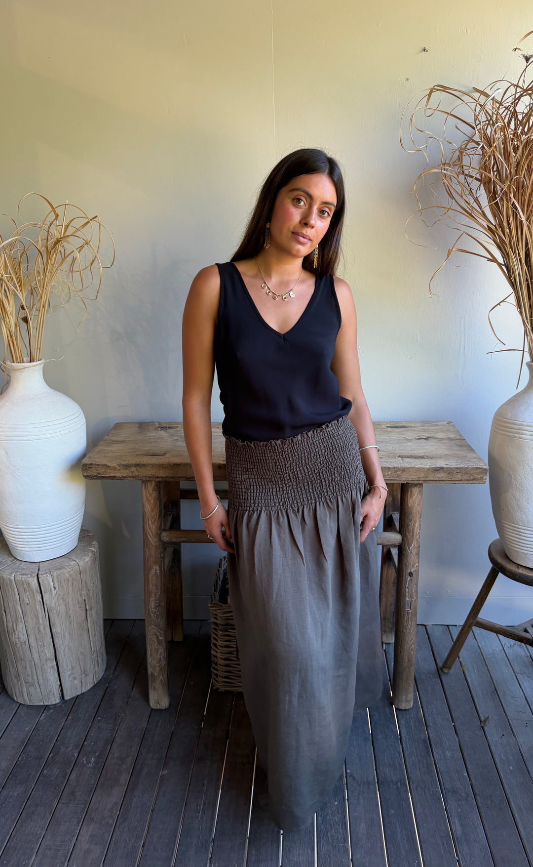 Temple Skirt Caper Hemp