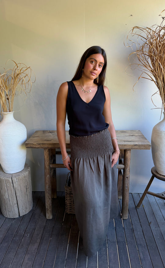 Temple Skirt Caper Hemp
