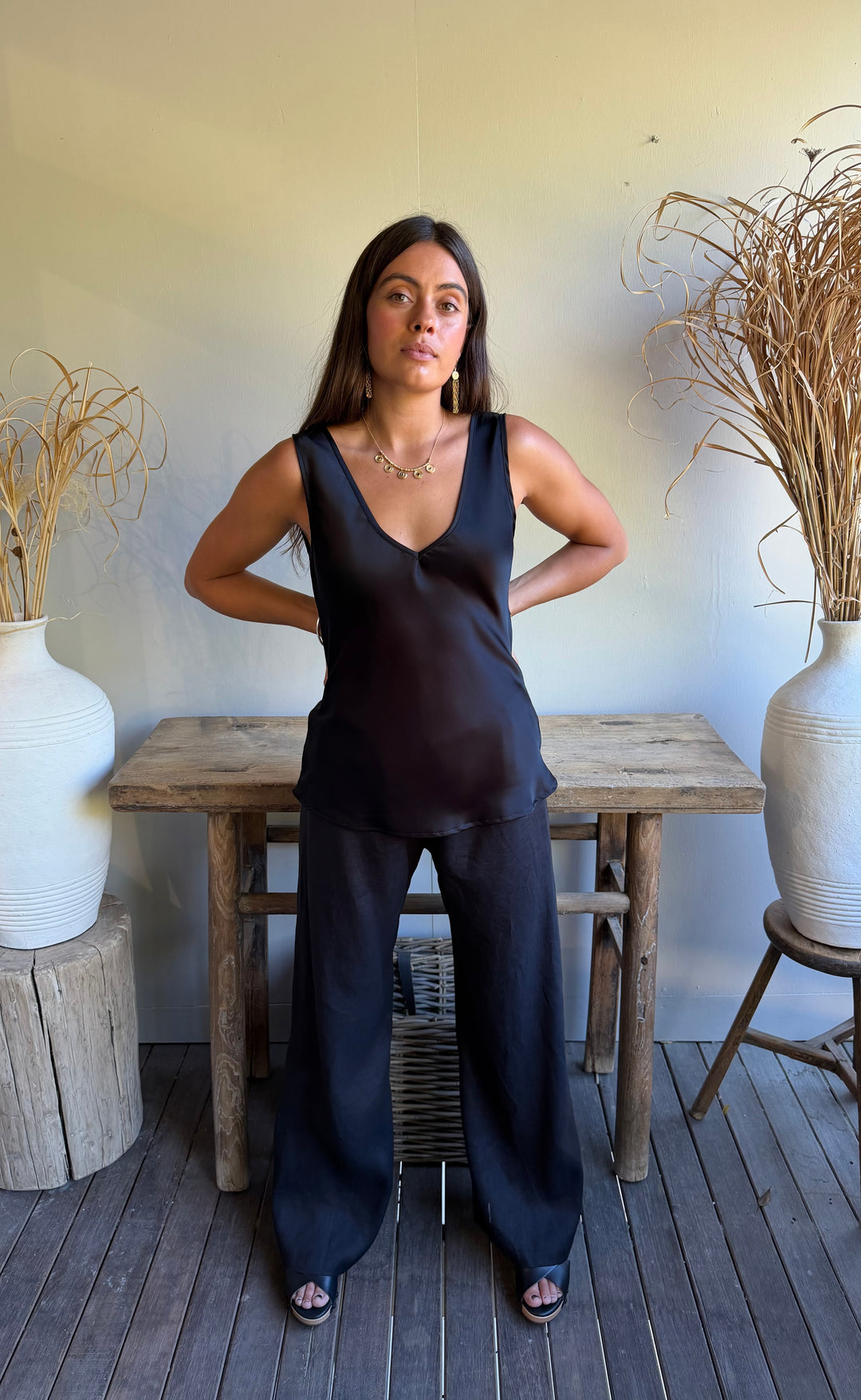 Palazzo Pant Onyx Linen