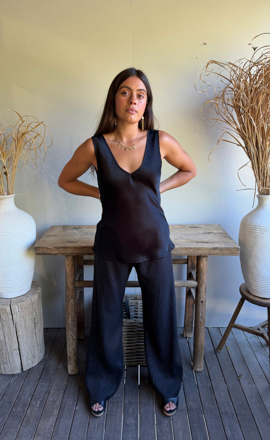 Palazzo Pant Onyx Linen