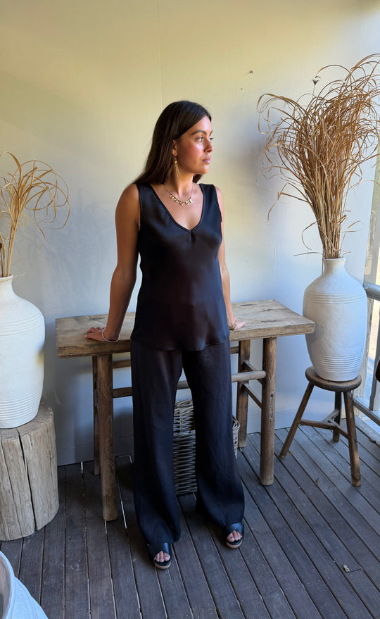 Palazzo Pant Onyx Linen