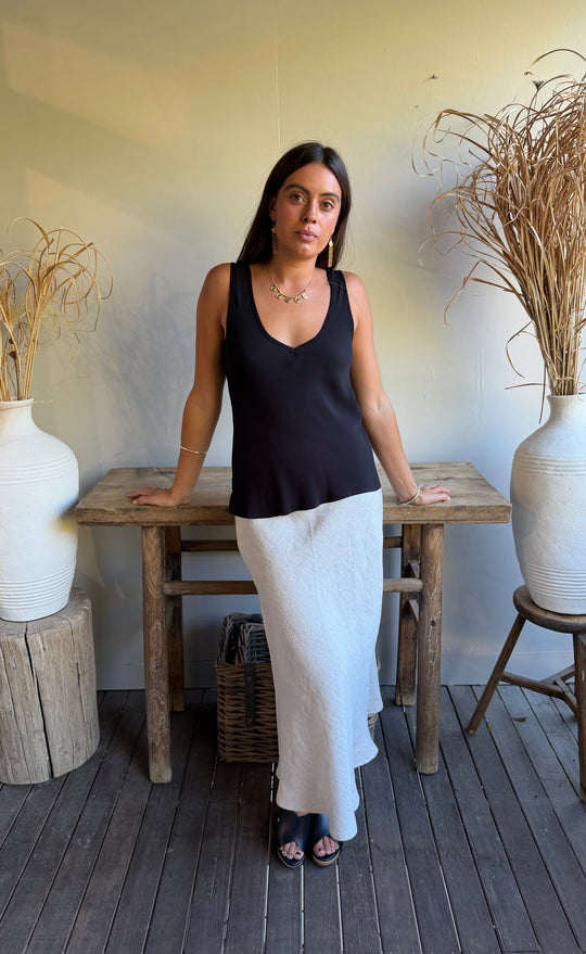 Renee Midi Skirt Natural Hemp