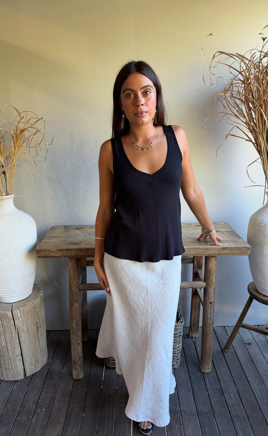 Renee Midi Skirt Natural Hemp