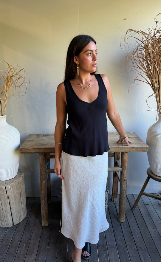 Renee Midi Skirt Natural Hemp