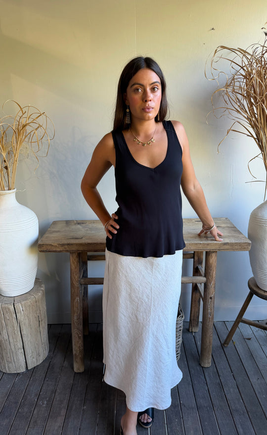 Renee Midi Skirt Natural Hemp
