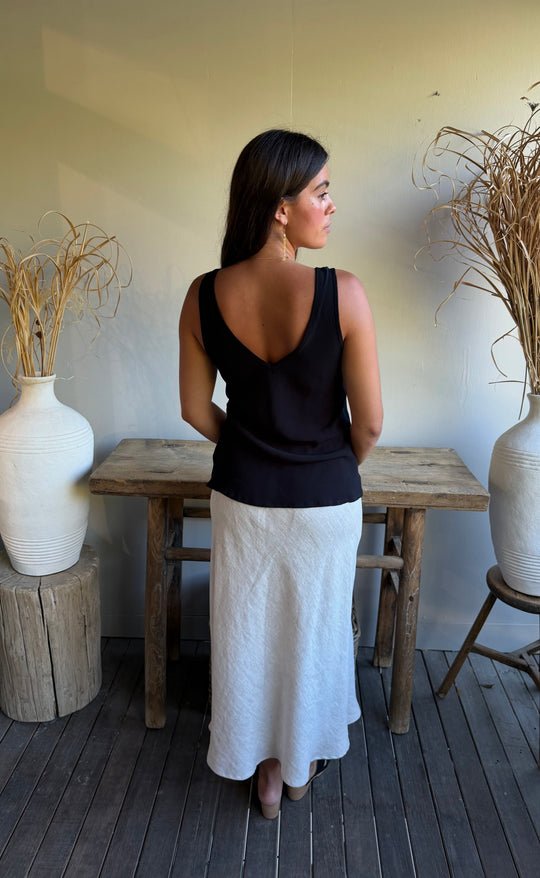 Renee Midi Skirt Natural Hemp