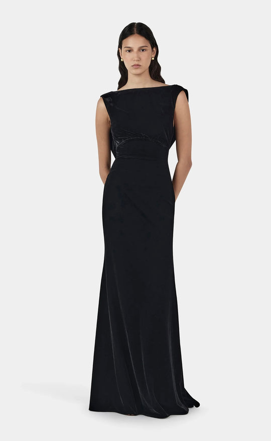 Isolde Velvet Dress Black