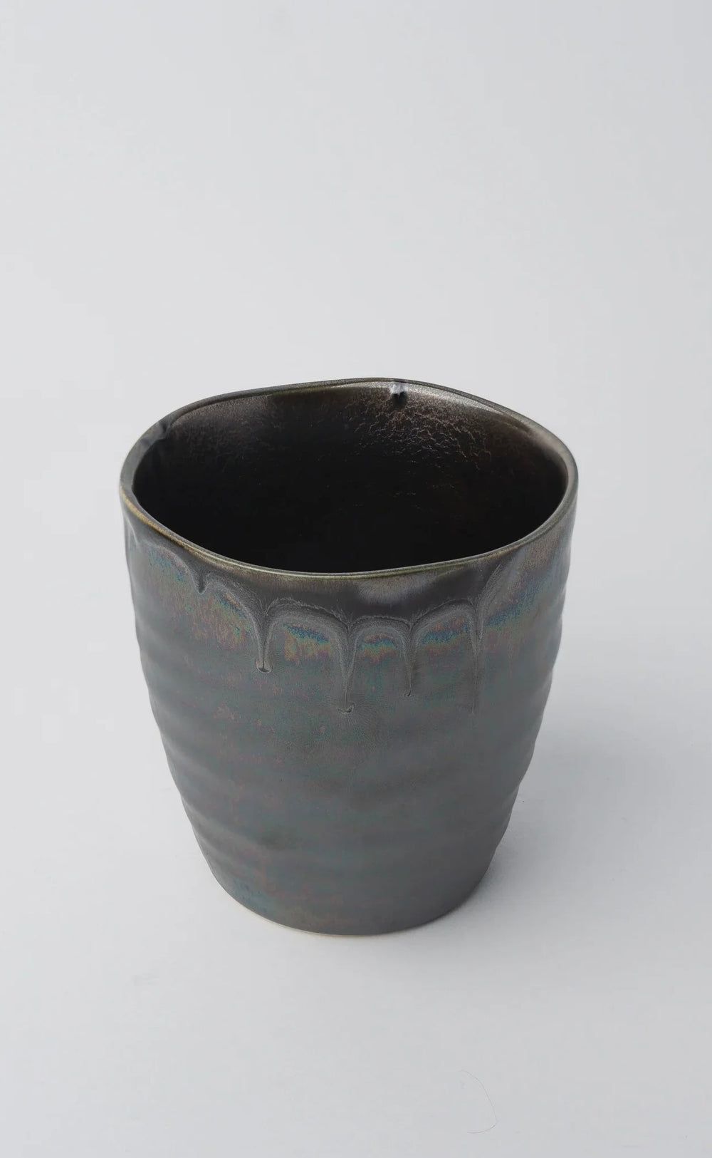 Tea Mug Black Metallic Drip