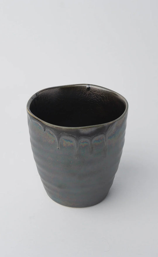 Tea Mug Black Metallic Drip