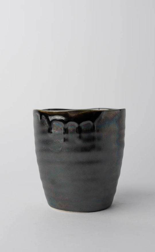 Tea Mug Black Metallic Drip