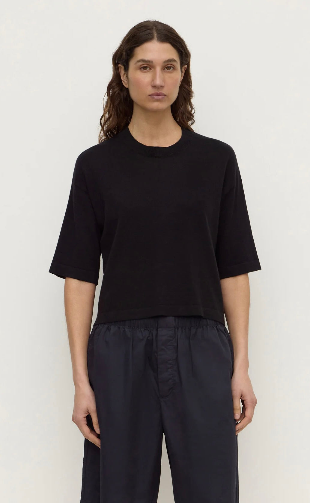Kensy Cotton Cashmere Tee Black