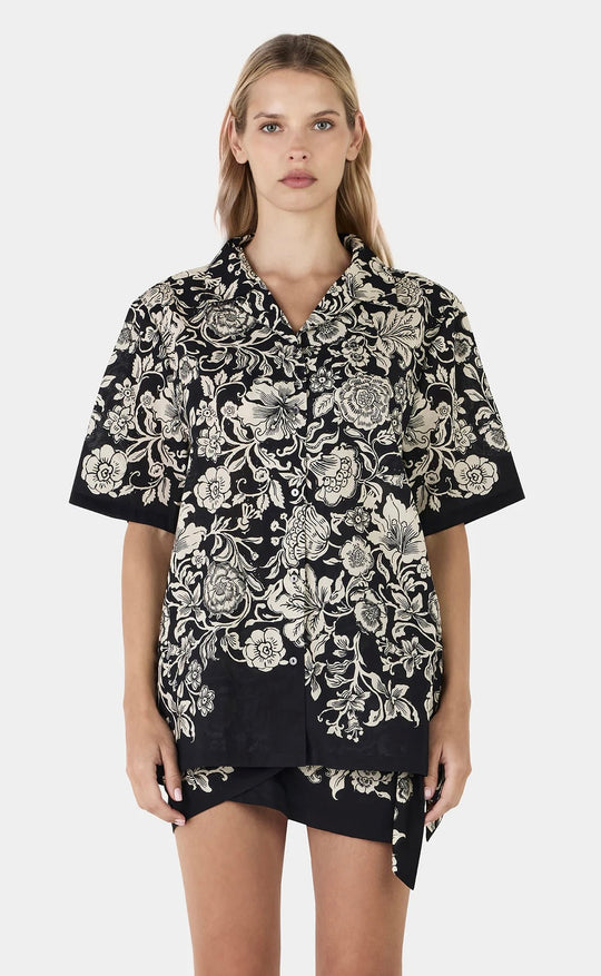 Lucas Shirt Noir Bloom