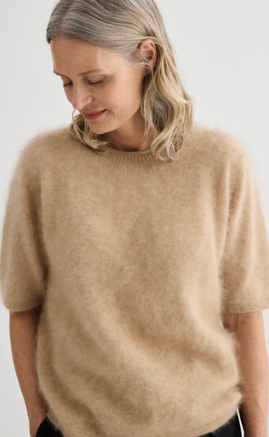 Cashmere T-Shirt Soft Beige