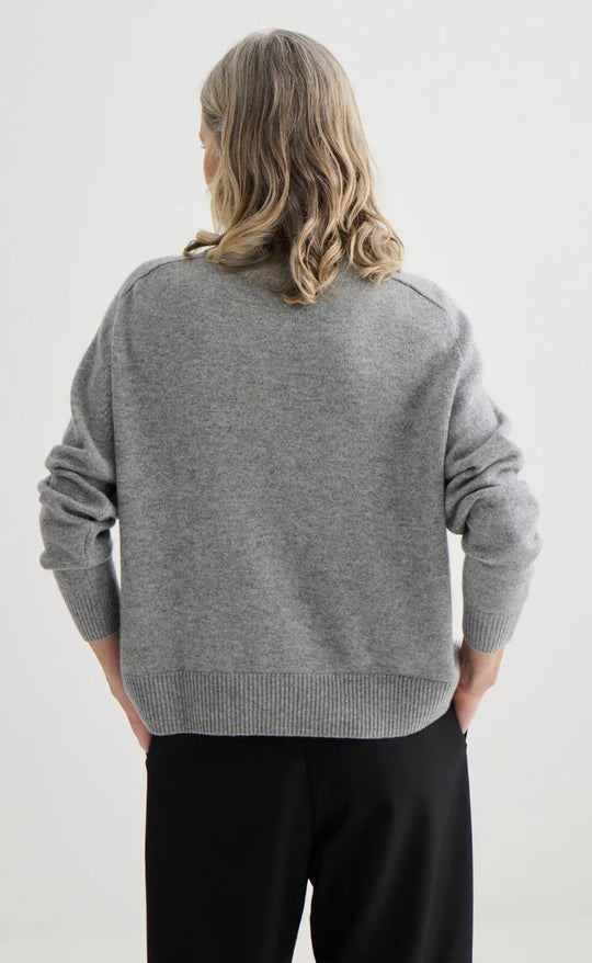 Cashmere Oversized Crewneck Grey Marle