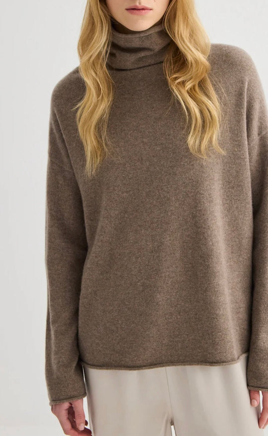 Mara Funnel Neck Cocoa Marle