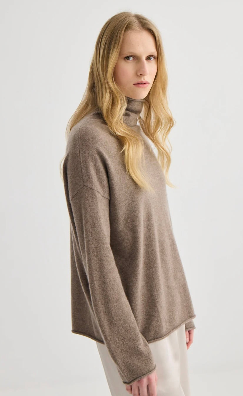 Mara Funnel Neck Cocoa Marle