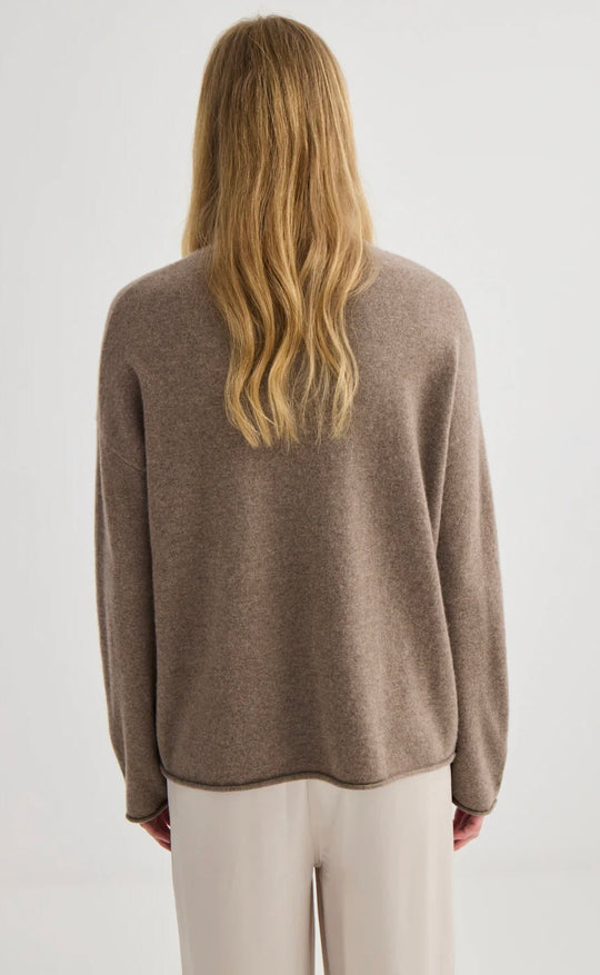 Mara Funnel Neck Cocoa Marle