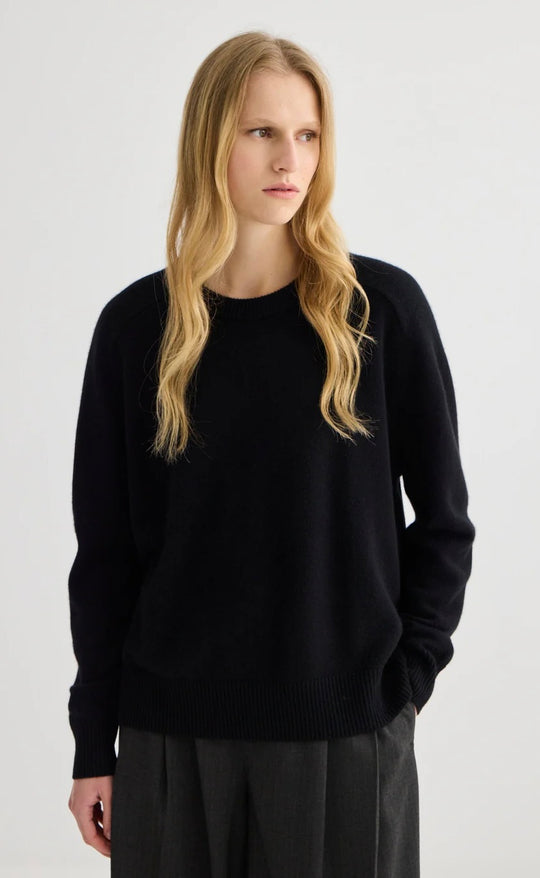 Cashmere Oversized Crewneck Black